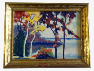 Hudson River Scene, Upstate New York, 1920's Original - Painting
