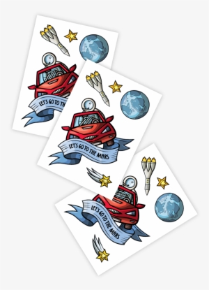 High Quality Temporary Tattoos «let's Go To The Mars» - Cartoon