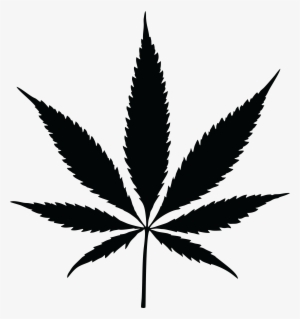Free Clipart Of A Black Silhouetted Cannabis Pot Leaf - Marijuana Silhouette