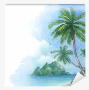 Watercolor Illustration Of The Tropical Beach Wall - Arc Of Lark - Simon Peter - Download