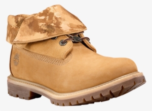 Wheat Nubuck With Watercolor Print - Timberland Womens Authentic Roll Top Boots Size 4 In