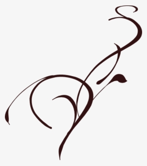 Floral Scroll Png Vector Black And White Download - Black Flower Clip Art