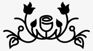 Floral Design With Flowers Leaves And Buds On Vines - Icon Png Flowers