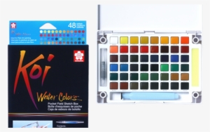 Koi Water Colors Pocket Field Sketch Box - Koi Watercolor 48 Set