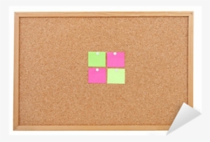 Blank Sticky Notes Pinned On Cork Memo Board Sticker - Construction Paper
