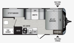 Passport 175bh Sl Series Travel Trailer - Floor Plan