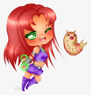 Png Black And White Download By Ajasama On Deviantart - Starfire Teen Titans Kawaii