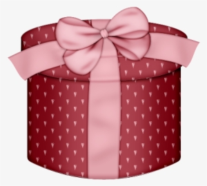 Red Hearts Round Gift Box Png Clipart - Happy Birthday Gift Gif
