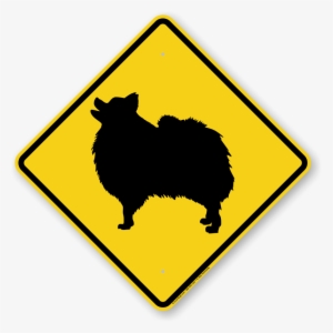 Pomeranian Symbol Guard Dog Sign - Slow Down