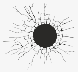 Glass Hole Cracked Cracking Cracks Ground Overlay Wall - Round Hole In Wall