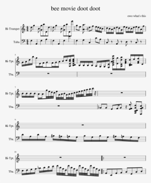 Bee Movie Doot Doot Sheet Music Composed By Owo What's - Trumpet And Tuba Duet