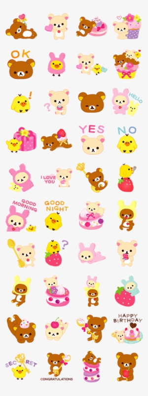 Rilakkuma Sweets - Kawaii Transparent Line Stickers