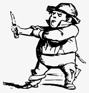Using Boot Knife - Midget Clipart