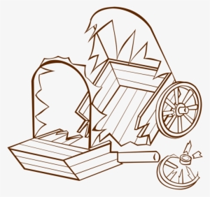 Covered Wagon Wheel Rim Wagon Train - Broken Wagon Wheel Clipart