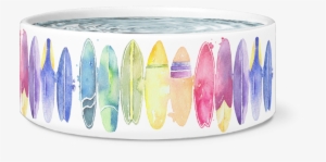 Load Image Into Gallery Viewer, Surfboard Dog Bowl, - Watercolor Painting