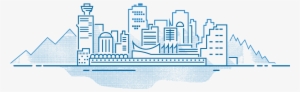 Illustration Vancouver Skyline - Vancouver Cityscape Line Art