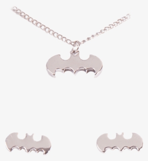 Batman Bat Symbol Necklace & Earring Set - Pendant