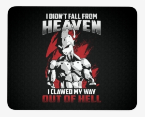 Super Saiyan Majin Buu Fall From Heaven Mouse Pad - Didn T Fall From Heaven I Clawed My Way Out Of Hell