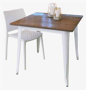 Replica Tolix Cafe Table Wood Top Large - Kitchen & Dining Room Table