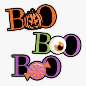 Boo Title Set Svg Scrapbook Cut File Cute Clipart Files - Boo Halloween Clip Art