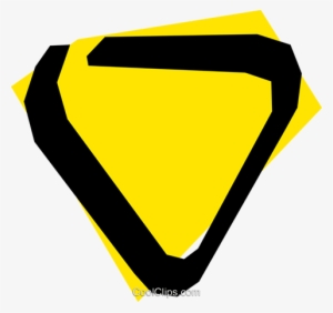 Yield Sign Royalty Free Vector Clip Art Illustration - Emblem