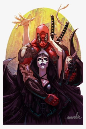 Deadpool And Mistress Death By Emmshin On Deviantart - Deadpool And Death Art