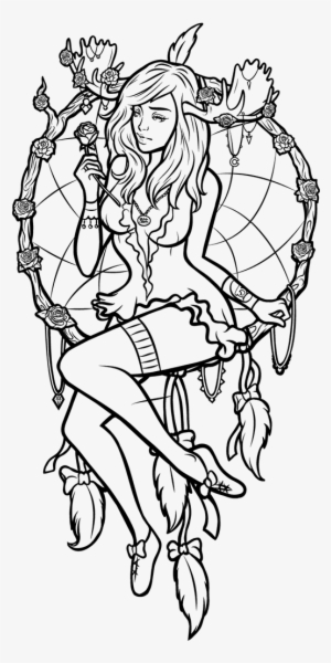 Black White Google Search Blackwhite - Drawing Dream Catcher Wolf