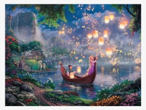 Thomas Kinkade - Disney - Tangled - Large Piece - Thomas Kinkade Disney 750 Piece Puzzle - Rapunzel