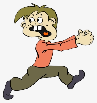 People Running Scared Png - Cartoon Man Running Scared