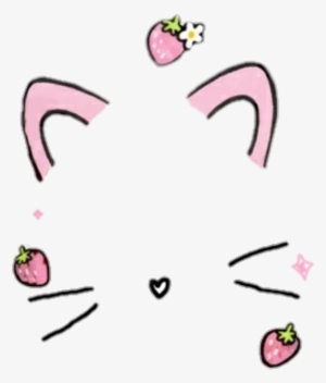 Neko Cat Pink Kawaii Pastel Png Sticker Neko Pink Kawai - Snow Filter Png