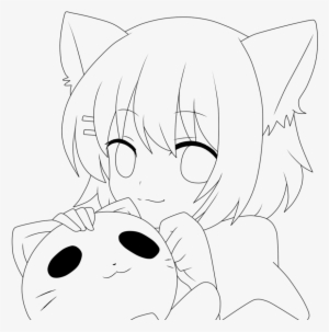 Maid Drawing Neko - Anime Drawings No Color