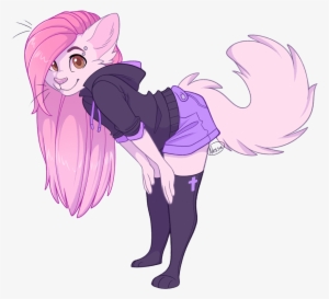 Png Free Library Pastel Cat By Strawberryneko Fur Affinity - Furry With Pink Hair