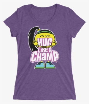Bayley "hug Like A Champ" Women's Tri Blend T Shirt - Women's Distinct Heiress X Triblend - Aqua Triblend