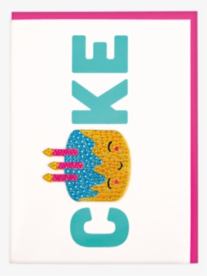Card With Rhinestone Decal-cake - Birthday Cake
