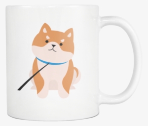 Cute Shiba Inu On A Leash Mug 9oz - Shiba Inu