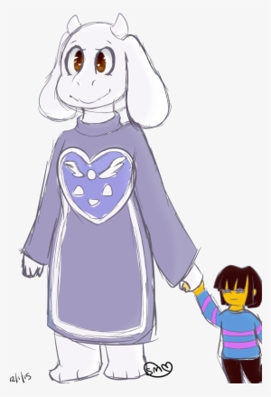 Toriel And Frisk By Sammeows On Deviantart Clipart - Toriel And Frisk Holding Hands