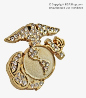 A Gorgeous Gold-tone Eagle Globe And Anchor Lapel Pin - Pendant