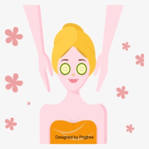 Simple Cartoon Female Spa Nursing Design, Simple, Female, - Illustration