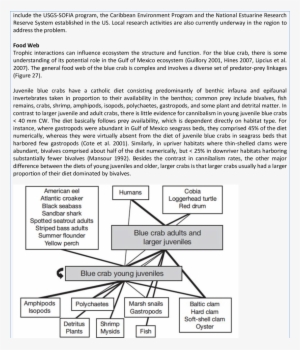 Food Web Of The Blue Crab, Illustrating Only Those - Crab