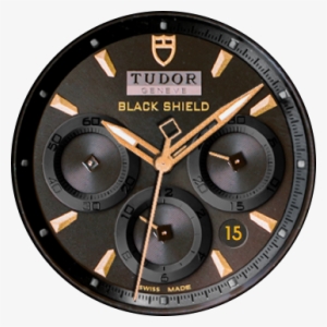 Tudor Black & Gold Shield - Clock