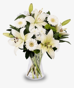 White Lilies And Gerberas - Vazoda Çiçek