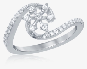 Elsa Frozen Snowflake Diamond Swirl Ring In 14k White - Elsa Snowflake Diamond Swirl Ring