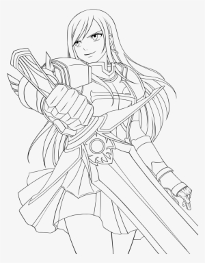 Erza Scarlet Fairy Tail Coloring Pages Sketch Coloring - Erza Scarlet Fairy Tail Coloring Pages