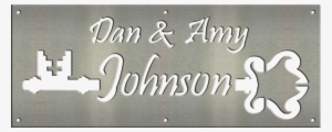 Personalized Couples Name Sign With Vintage Key Design - Surname