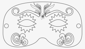 Mardi Gras Face Mask With Blank Background - Masks To Cut Out