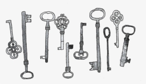 Vintage Key Clipart Black And White - Black And White Draw