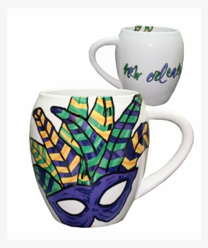 Picture Of Abstract Feather Mardi Gras Mask Coffee - Abstract Feather Mardi Gras Mask Coffee Mug