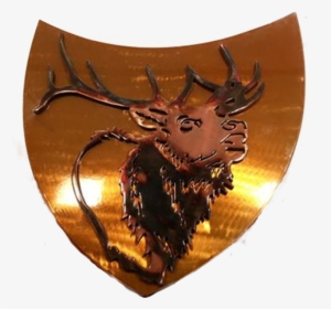 Elk Head On Gold Shield Backing - Gold