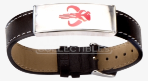 Star Wars Mandalorian Symbol Leather Id Bracelet - Boba Fett Symbol