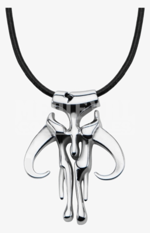 Mandalorian Pendant With Leather Cord